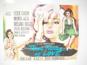 THREE FABLES OF LOVE (1962) Art by Payne - GALA films - UK Quad film poster