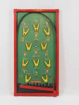 A Vintage Football themed bagatelle game made by Kay's of England made in Wood 76x39cm