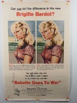 BABETTE GOES TO WAR (1960) US one sheet film poster - Brigitte Bardot - linen backed