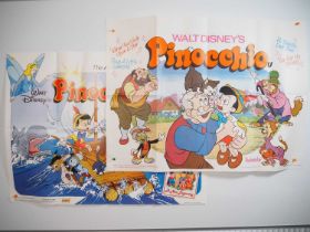 A pair of UK Quad film posters for WALT DISNEY'S PINOCCHIO - comprising the 1978 and 1980s