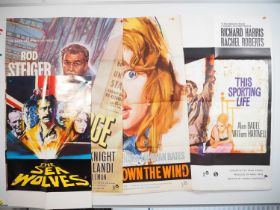 A group of UK film posters for drama films comprising: ACROSS THE BRIDGE (1957), WHISTLE DOWN THE
