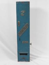 A 1960s Woodbines wall mounted cigarette dispenser, 74.5cm x 15.2cm x 10cm