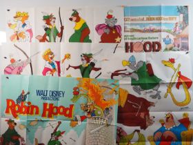 WALT DISNEY: ROBIN HOOD - A group of UK Quad film posters comprising 4 x first release (1973) UK