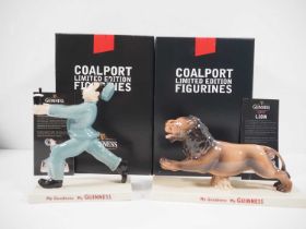 GUINNESS: A pair of Coalport limited edition figures - Lion 466/1200 c2006 and Zookeeper 355/1200