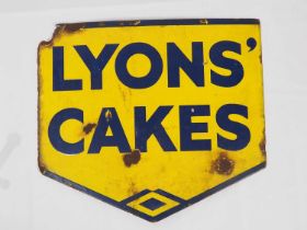 Lyons' Cakes metal sign, 44.5cm x 39.5cm