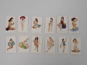 A set of Allman Magnums pin-up cigarette cards, 1st series (1953) (12)