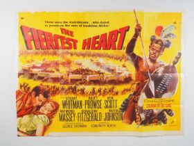 THE FIERCEST HEART (1961) Art by Tom Chantrell - UK Quad film poster - folded