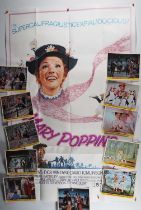 WALT DISNEY: MARY POPPINS (1964) - A 60" x 40" movie poster together with a set of 11 Front of House