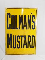 A mid-20th century 'Coleman's Mustard' enamel advertising sign, 91.5cm x 61cm
