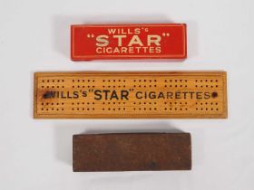 Two sets of Dominoes and scoring board. Will's Woodbine and Will's 'Star' Cigarettes (possibly