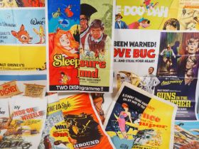 A large quantity of mainly WALT DISNEY film double bill UK Quad posters to include: ONE HUNDRED