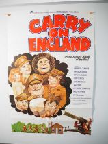 CARRY ON ENGLAND (1976) - UK one sheet film poster wacky military art by Arnaldo Putzu - folded