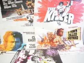 THE EIGER SANCTION (1975) UK Quad poster together with others for THE KILLER (1972), A TOWN CALLED