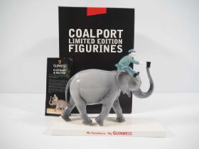 GUINNESS: A Coalport limited edition 116/800 Elephant and Keeper c2007 - boxed