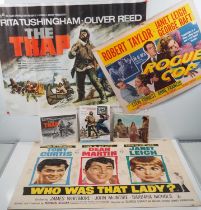 WHO'S THAT LADY (1960) UK Quad film poster - card backed together with THE TRAP (1966) - UK Quad