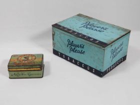 A Player's Please Tobacco tin and a Player's Navy Cut Cigarettes tin