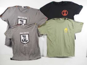SUPERHEROES: A group of crew clothing short sleeve t-shirts comprising: JUSTICE LEAGUE - stunt