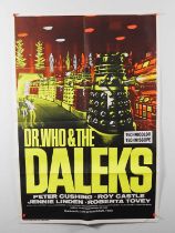 DR. WHO AND THE DALEKS (1965) - Late 1960s re-release - UK one sheet film poster - folded