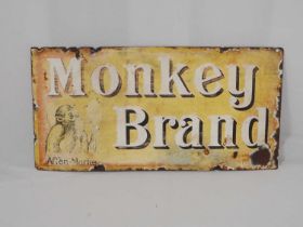 A Dutch/German, mid-20th century Monkey Brand advertising enamel sign, 45.5cm x 23cm