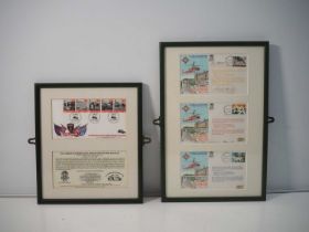 A pair of limited edition Taxi related First Day covers - 4 covers in two frames - both framed and