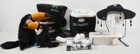 GUINNESS Big and Little Arthur plush toys together with five assorted hats (7)