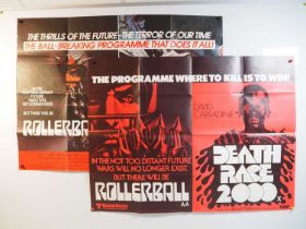 A pair of ROLLERBALL UK Quad double bill posters comprising: ROLLERBALL / JUGGERNAUT and