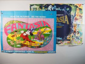 WALT DISNEY: FANTASIA! - A pair of UK Quad film posters comprising the 1968 release with stunning