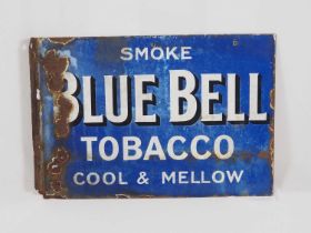 A mid-20th century 'Bluebell Tobacco, Cool & Mellow' double sided enamel shop sign, 51cm x 35.5cm