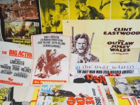 A group of Western film UK Quad posters to include TAGGART (1964) and PANCHO VILLA (1972) with