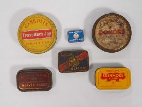 A collection of mid 20th century tobacco tins and a snuff tin (6) and include the brands Murry's