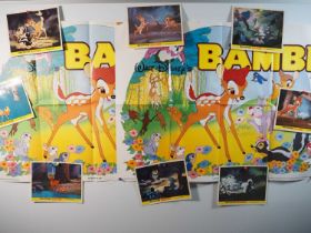 WALT DISNEY: BAMBI (1985 release) - A pair of UK quad film posters - one gloss version, one matt