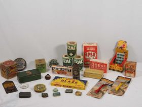Vintage household and domestic ephemera comprising of; medicated toilet tissue, boot polish,