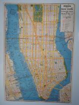 A Hagstrom's Map of New York - House number and Transit Guide c. 1940's