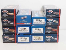 A large group of CORGI 1:50 scale American Outline diecast buses and streetcars - VG/E in VG/E boxes