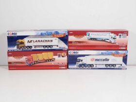 A group of CORGI 1:50 scale diecast articulated lorries comprising : CC13736, CC14111, CC15212 and