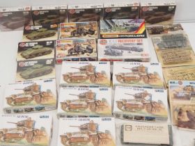 A quantity of mostly 1:76 scale unbuilt plastic kits by AIRFIX and others - contents unchecked,