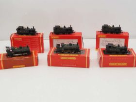 A group of HORNBY OO gauge small steam tank locomotives - all GWR liveried examples - VG in G/VG