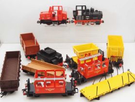 A box of G gauge rolling stock by PLAYMOBIL to include several locomotives - F/G (unboxed) (Q)