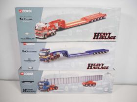 A group of CORGI 1:50 scale diecast 'Heavy Haulage' series lorries comprising: 76802, CC12404 and