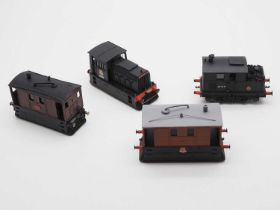 A group of kitbuilt OO gauge shunting and tram locomotives - built from white metal and resin kits -