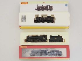 A pair of HORNBY OO gauge steam locomotives comprising a class 5MT and a class M7 both in BR black