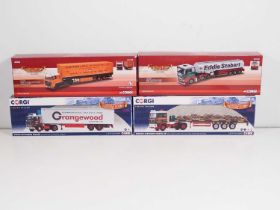 A group of CORGI 1:50 scale diecast articulated lorries comprising : CC15207, CC15304, CC15405 and