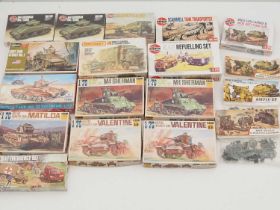 A quantity of mostly 1:76 scale unbuilt plastic kits by AIRFIX, MATCHBOX and others - contents