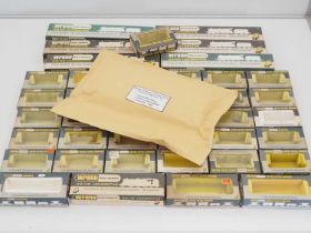 A large quantity of original empty WRENN locomotive and wagon boxes together with a group of flat