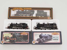 A group of OO gauge steam locomotives by BACHMANN and MAINLINE comprising a BACHMANN Ivatt tank