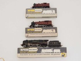 A group of WRENN OO gauge steam locomotives comprising: W2214 0-6-2 tank and a W2219 2-6-4 tank both
