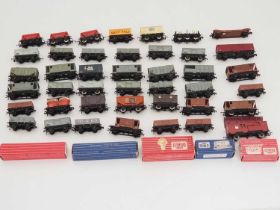 A large quantity of unboxed HORNBY DUBLO and WRENN OO gauge wagons - generally G (unboxed) (Q)