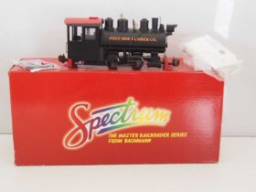 A SPECTRUM G scale Narrow Gauge 82097 Porter saddle tank steam locomotive in Westside Lumber Co