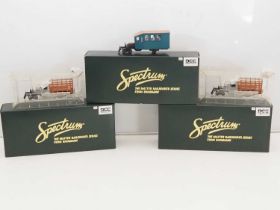 A group of SPECTRUM On30 scale motorised rail trucks - all DCC fitted - all undecorated - VG in G/VG