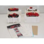 A group of FRANKLIN MINT and DANBURY MINT 1:24 scale diecast vehicles comprising: Bugatti 57SC,